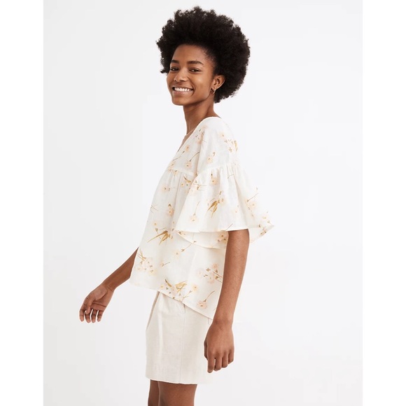 Madewell Tops Nwt Madewell Fluttersleeve Rhyme Top Poshmark
